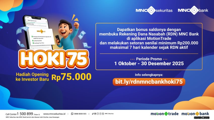 Ayo Buka RDN MNC Bank di MotionTrade, Raih Bonus Saldo Rp75.000