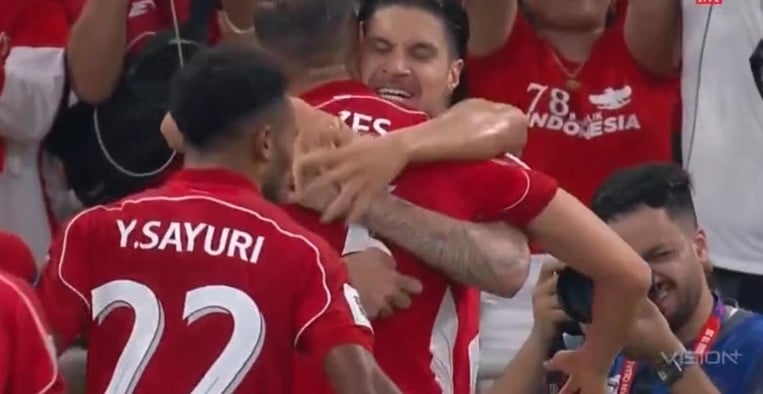 Timnas Indonesia Memimpin 1-0 atas Arab Saudi Lewat Gol Kevin Diks